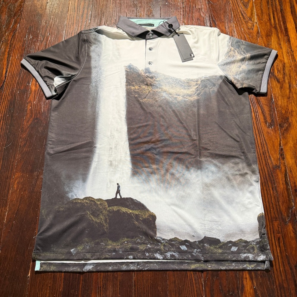 Greyson Golf Arctic Rocks Edge Polo Wearable Art Graphic MSP23K36 Men's Size L